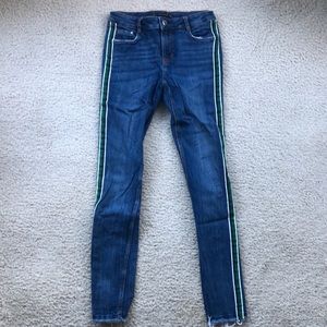 Zara side-stripe skinny jeans
